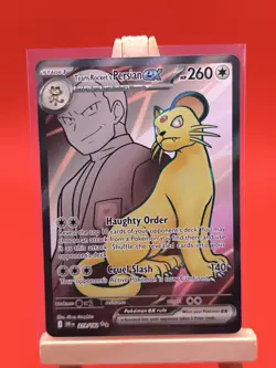 Team Rocket's Persian ex 187/165 Destined Rivals Full Art Rare Pokemon Card - Image 3