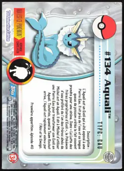 Carte Pokemon Aquali #134 TOPPS Serie 2 Francais - Image 2