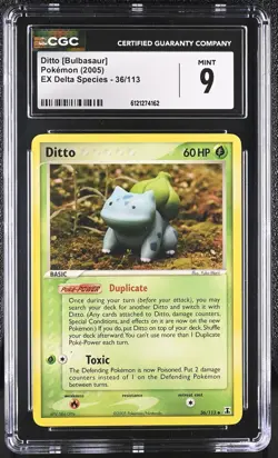CGC 9 MINT Ditto [Bulbasaur] 2005 EX Delta Species 36/113 Pokemon Card - Image 1
