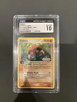 CGC 10 GEM MINT Kabuto EX Legend Maker 36/92 Reverse Holo STAMPED Pokemon Card - Image 5