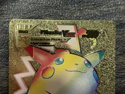 Pokemon Gold Foil Fan Art Rainbow Card Pikachu VMax 44/185 Rare MINT - Image 2