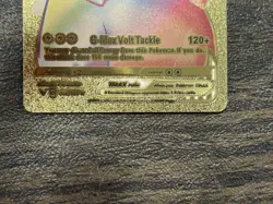 Pokemon Gold Foil Fan Art Rainbow Card Pikachu VMax 44/185 Rare MINT - Image 3
