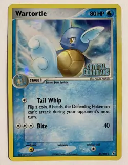 Wartortle 43/100 Holo EX Crystal Guardians Stamped Pokemon Card 2006 TCG LP/MP - Image 1