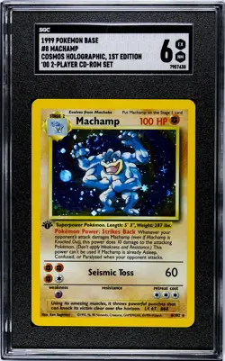2000 Pokemon BASE 1ST EDITION 8/102 MACHAMP Holographic Card SGC Graded 6 EX/NM - Image 1