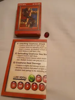 MTG Player A Starter Deck Box 1999 Red Scorekeeping Bead Playmat Magic Set Lot - Image 2