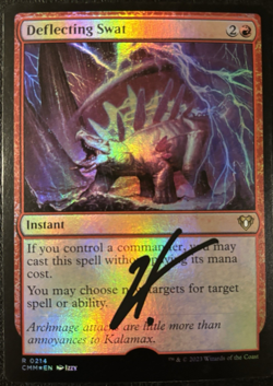 Deflecting Swat Foil Artist Proof Signed Sketched Commander Masters CMM MTG - Image 1