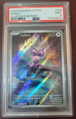 PSA 9 MINT POKEMON JTG EN-JOURNEY TOGETHER ILLUSTRATION RARE #169 NOIBAT #169 - Image 1