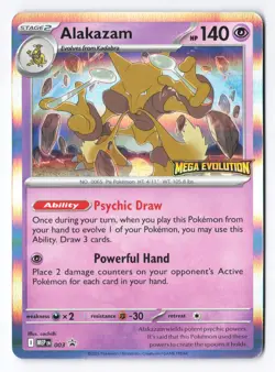 Alakazam 003 - ME01: Mega Evolution Stamped Promo Pokemon Holo NM - Image 1