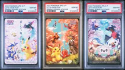POKEMON LET'S HAVE FUN! SPRING POKEKA-STICKER '20-'21-'22 JAPANESE PSA 10 SET - Image 1