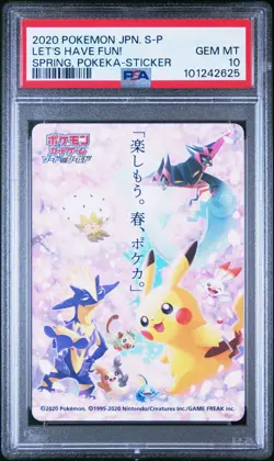 POKEMON LET'S HAVE FUN! SPRING POKEKA-STICKER '20-'21-'22 JAPANESE PSA 10 SET - Image 3