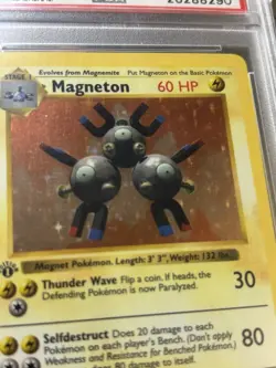 Pokemon 1st Edition Base Magneton Shadowless 9/102 Holo PSA 9 Mint Thick Stamp - Image 2
