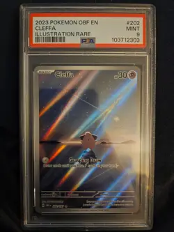 Cleffa 2023 Obsidian Flames FA Holo Illustration Rare PSA 9, 202/197 Pokemon - Image 1