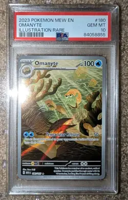2023 POKEMON SV 151 MEW EN #180/165 OMANYTE ILLUSTRATION RARE PSA 10 - Image 1