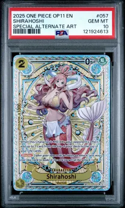 PSA 10 Shirahoshi SP EB01-057 One Piece OP11 Fist of Divine Speed Foil Gem Mint - Image 1