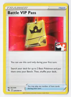 Battle VIP Pass 225/264 - Prize Pack Series Cards Holo NM - Image 1