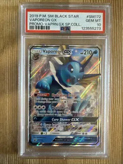 Vaporeon GX - SM172 - Pokemon Sun & Moon Promo Ultra Rare Card PSA 10 - Image 1