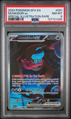 2024 POKEMON SFA EN-SHROUDED FABLE SPECIAL ILLUSTRATION RARE MUNKIDORI EX PSA 8 - Image 1