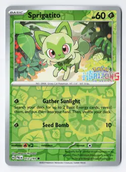 Sprigatito 012/193 - Pokemon Horizons Stamped Promo REVERSE Holo NM - Image 1