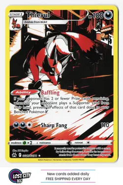 Thievul GG17/GG70 - Pokemon Crown Zenith Galarian Gallery Full Art Holo Foil NM - Image 1