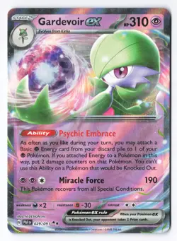 Gardevoir ex 029/091 - Pokemon TCG Paldean Fates Double Rare Holo Foil 2024 NM - Image 1
