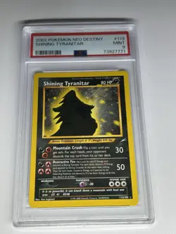 2002 Pokemon Neo Destiny Shinning Tyranitar 113 Graded PSA 9 - Image 1
