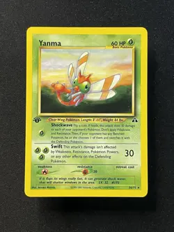 Pokemon TCG Yanma 1st Edition 36/175 Neo Discovery NM - Image 1