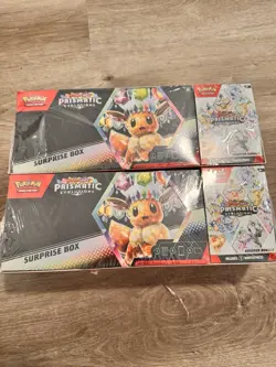 LOT OF 2 Pokemon Prismatic Evolutions Surprise Box & Booster Bundle Sams Club - Image 1