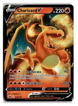 Charizard V Ultra Rare Fire Holo Crown Zenith #018/159 [NM] Pokemon TCG - Image 1