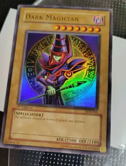 Yugioh Dark Magician LOB-005 1st Ed VLP Ink ErrorU - Image 1