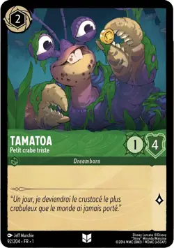 92/204 FOIL ⭐ Tamatoa, Petit crabe triste | carte Disney Lorcana FR (2023) - Image 1