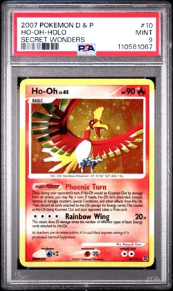 PSA 9 HO-OH 10/132 | D&P Secret Wonders Holo Graded Pokemon Card - Image 1