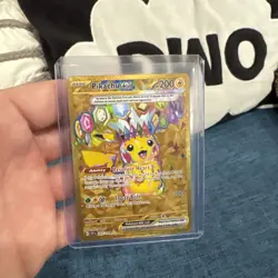 Pokemon TCG New Set Pikachu 247/191 Hyper Rare Gold Card Surging Sparks - Image 1