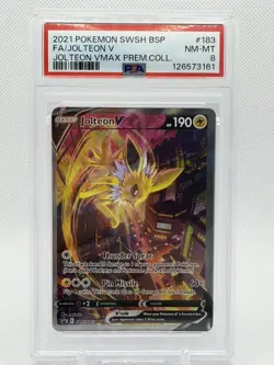 FA/JOLTEON V JOLTEON VMAX PREM.COLL. POKEMON SWSH BLCK STAR PROMO 2021 183 PSA 8 - Image 1