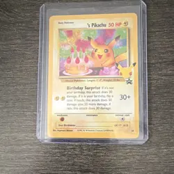 Pokemon ______'s Pikachu 24/53 Wotc Promo Holo 50 HP Basic Birthday Surprise - Image 1