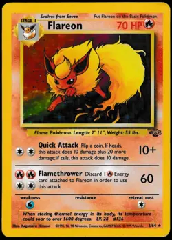 Flareon 3/64 Pokemon TCG Jungle Set Holo Rare - Image 1