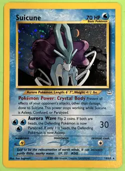 Suicune 14/64 Neo Revelation 2000 Holo Rare WOTC Pokemon NEAR MINT NO PLAY - Image 1