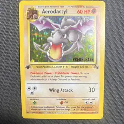 Pokemon Aerodactyl Prerelease 1st Edition Holo Fossil Promo 1/62 60 HP 1999 - Image 1