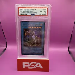 PSA 8 The Masked Beast LON-001 Ultra Rare 2003 Unlimited English Yu-Gi-OH! Card - Image 1