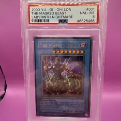 PSA 8 The Masked Beast LON-001 Ultra Rare 2003 Unlimited English Yu-Gi-OH! Card - Image 2