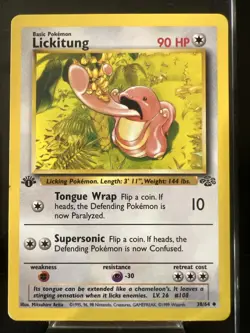 Pokemon TCG Lickitung 38/64 1st Edition Jungle - NM/LP - Image 1