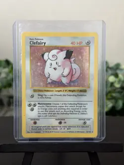 Pokemon TCG Clefairy Base Set Holo Unlimited Rare Card 5/102 LP Condition - Image 1