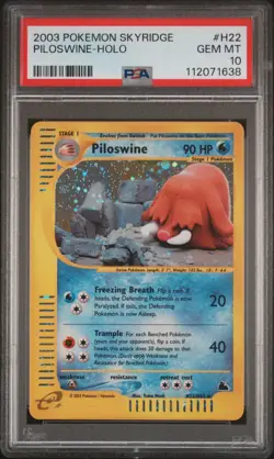 2003 POKEMON SKYRIDGE #H22 PILOSWINE-HOLO PSA 10 - Image 1