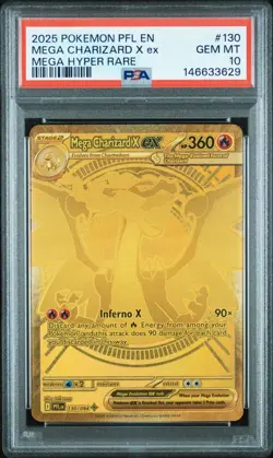 2025 POKEMON PFL EN-PHANTASMAL FLAMES MEGA HYPER RARE Mega CHARIZARD X EX PSA 10 - Image 1