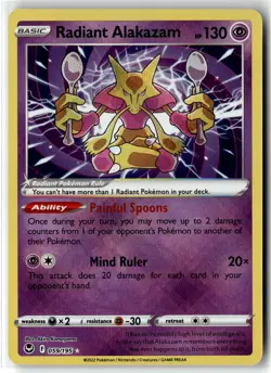 Radiant Alakazam ⭐ 059/195 Holo Radiant Rare Silver Tempest 2022 Pokemon NM - Image 1