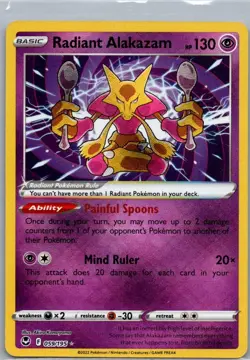 Pokemon TCG Radiant Alakazam Sword & Shield - Silver Tempest 059/195 NM Single! - Image 3