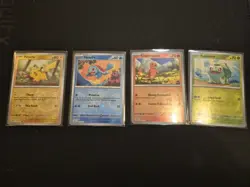 Pokemon 151 Starters Cosmos Reverse Holo Promo Lot NM English - Image 1