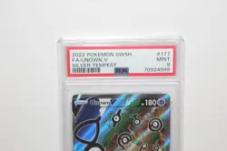 Pokemon 2022 - Silver Tempest Unown V (Alternate Full Art) #177/195 PSA Graded 9 - Image 3