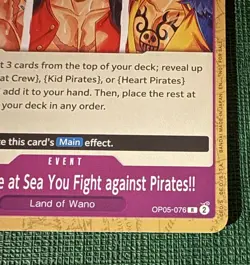 One Piece TCG Pirate League Store Promo Luffy Law Kid Nami Zoro Sanji Op05-076 - Image 5