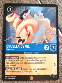 Disney Lorcana Fabled Cruella De Vil Style Icon 143/204 Legendary - Image 1