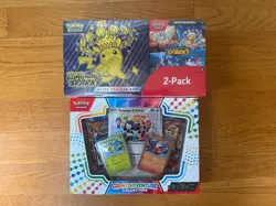 Pokemon Surging Sparks LOT Costco 2-Pack Bundle + Grand Adventure Collection Box - Image 1